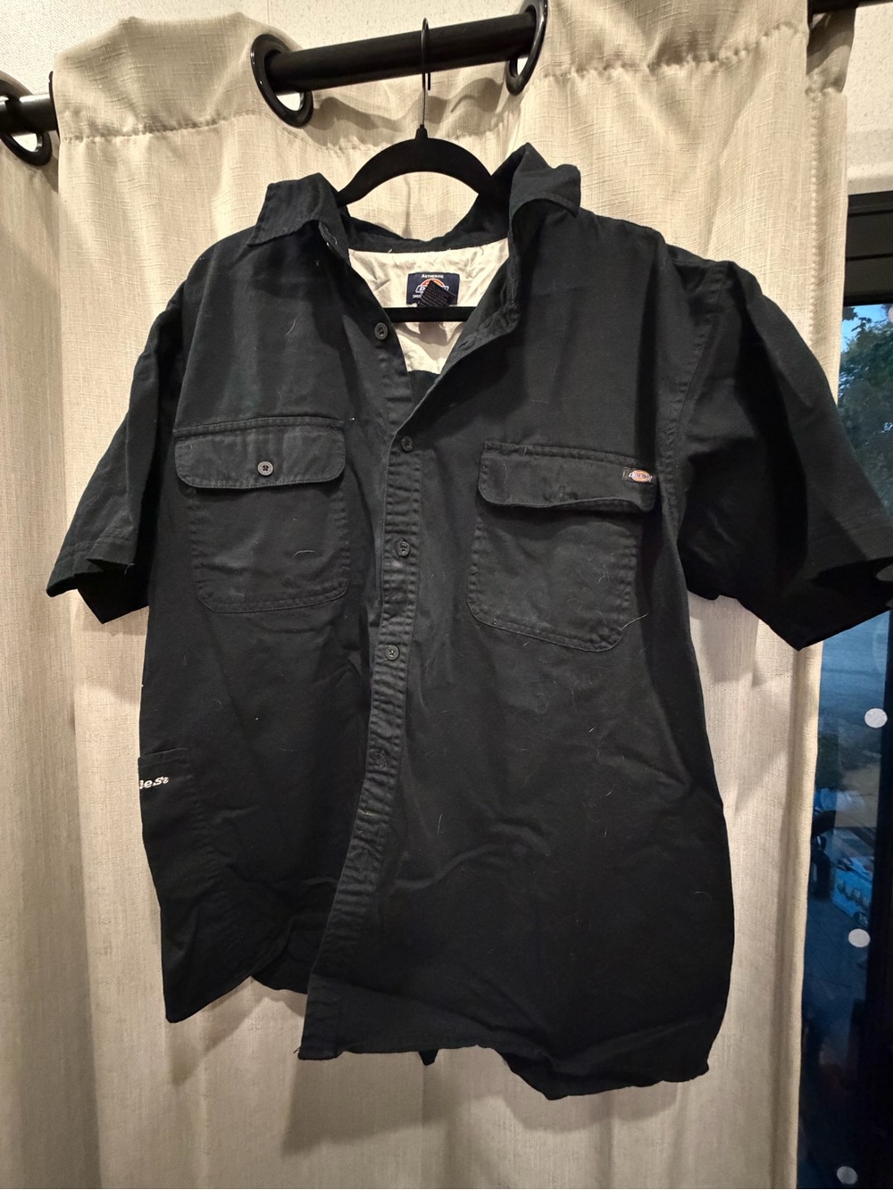 Dickies Men’s Short Sleeve Button-Front Work Shirt - Black